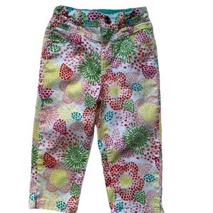 Rococo White Colourful Floral Print Lightweight Pants Size 24 Months